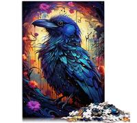 Puzzle 1000 piezas para adultos Dark Powerful Crow Juego estimulante regalo 26 x 38 cm Juego educativo para cumpleaños y Navidad
