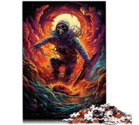Puzzle 1000 piezas para adultos Esqueleto de skate Juguetes educativos 50 x 70 cm con póster y hoja de preguntas y respuestas surtidos