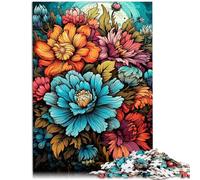 Puzzle 1000 piezas para adultos flores rompecabezas imposible 26x38cm juego familiar antiestrés desafío difícil para los 14 años