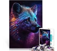 Puzzle 1000 piezas para adultos Juego de reflexión sobre la hiena africana Galaxy 50x70cm con póster y hoja de preguntas y respuestas para los 14 años y más