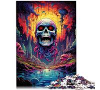 Puzzle 1000 piezas para adultos Juego Familiar con Cabeza de Muerte 26 x 38 cm Desafío de inteligencia cerebral Juguetes adictivos adecuados para adolescentes de 14 años y más