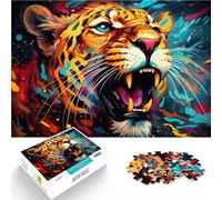 Puzzle 1000 piezas para adultos Leopardo legendario colorido juego de rompecabezas 26x38cm Alivio del Estrés Desafío difícil para los 14 años y más