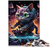 Puzzle 1000 piezas para adultos Magic Art Cat Desafío educativo 26x38cm Adecuado para decoración de oficina para adolescentes de 14 años y más