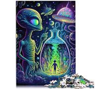 Puzzle 1000 piezas para Adultos Monstruo Extraterrestre Juego Educativo Desafío Juguete 50x70cm con Cartel y Hoja de Preguntas y Respuestas.