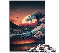 Puzzle 1000 piezas para adultos Ocean Wave Japan intelectual Game 26x38cm Regalos para amigos y familiares para adolescentes de 14 años y más