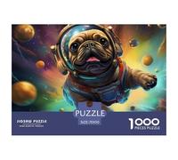 Puzzle 1000 Piezas para Adultos - Perrito Lindo- Caja Desafíos Extra Divertidos - Impresionante Puzzle De perroAstronauta- Regalo Creativo para La Relajación 70x50cm/1000pcs