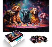 Puzzle 1000 piezas para adultos, perro jugando al póquer, rompecabezas educativo de 19,7 x 29,5 pulgadas, antiestrés, vacaciones en casa, matar el tiempo