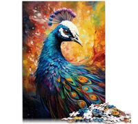 Puzzle 1000 piezas para adultos Pintura de pavo real para regalos de rompecabezas 50x70cm Alivio del estrés Staycation Matar el tiempo para adolescente 14 años y más