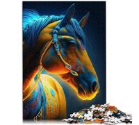 Puzzle 1000 piezas para adultos Puzzle Caballos de fuego decoración de pared 26 x 38 cm Juego educativo para cumpleaños Navidad