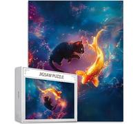 Puzzle 1000 Piezas para Adultos, Puzzle Gato Obra de Arte de Juego de Rompecabezas para Adultos, Pez Rompecabezas DIY para Colgar el Puzzles una Vez Finalizado a Partir de 14 Años, Regalos D-803