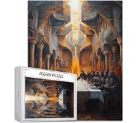 Puzzle 1000 Piezas para Adultos, Puzzle La última Cena Obra de Arte de Juego de Rompecabezas para Adultos, Hombre Rompecabezas DIY para Colgar el Puzzles una Vez Finalizado a Partir de 14 Años D-1000