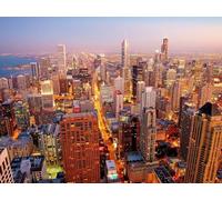 Puzzle 1000 Piezas para Adultos,Regalos Divertidos-Chicago,Rascacielos,Noche 70x50cm