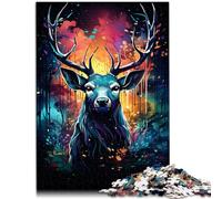 Puzzle 1000 piezas para adultos rompecabezas ciervo tormenta juegos juguetes regalo 26 x 38 cm anti estrés desafío difícil para adolescentes de 14 años y más