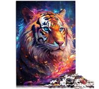 Puzzle 1000 piezas para adultos tigre psicodélico juego de reflexión 26 x 38 cm. Difícil de lograr pero Divertido y Humorístico para Jóvenes de 14 Años.