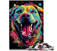 Puzzle 1000 piezas para adultos un perro feliz y travieso competición de velocidad hecha a mano 38x52cm juego educativo para cumpleaños Navidad para los 14 años y más