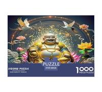 Puzzle 1000 Piezas para Adultos y Niños - Buda Sonriente, Grullas, Abundancia, Pacífico, Juego Educativo Desafiante, Decoración de Pared 38x26cm