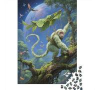 Puzzle 1000 Piezas para Adultos Y Niños Juego Familiar De Madera Orangután Paraguas Volador de Hoja Verde Decoración del Hogar Regalo 1000pcs (75x50cm)