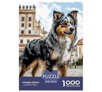 Puzzle 1000 Piezas Pastor Australiano Perro Rompecabezas Colorido, Exclusivo De Amazon para Adultos Y Niños ≥12 Años 70x50cm/1000pcs