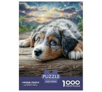 Puzzle 1000 Piezas Pastor Australiano Rompecabezas Perro Puzzle Colorido, Regalo para Adultos Y Niños ≥12 Años 70x50cm/1000pcs