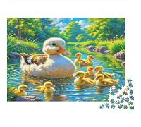 Puzzle 1000 Piezas Pata y Patitos, Regalo Familiar, Decoración Pared, 52x38 cm