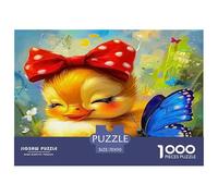 Puzzle 1000 Piezas Pato Amarillo detallado para Adultos y niños | Pollito de Goma Mariposas Dulce Vivo Extremadamente difícil Idea de Regalo 70x50cm