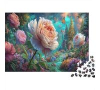 Puzzle 1000 Piezas Peones florecen en un jardín mágico El Paisaje | para Toda La Familia | Rompecabezas Adultos | Decoración del Hogar 38x26cm/1000pcs