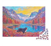 Puzzle 1000 Piezas Perro de Montaña Bernés en Hojarasca Rompecabezas De Madera HD para Adultos/Niños 14+ - Entretenimiento Creativo 1000pcs (75x50cm)