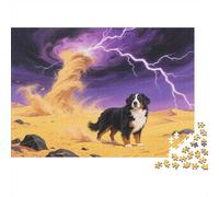 Puzzle 1000 Piezas Perro de Montaña Bernés en Tornado Rompecabezas De Madera HD para Adultos/Niños 14+ - Juego De Retos Regalo 1000pcs (75x50cm)