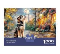 Puzzle 1000 Piezas Perro en una Calle Vibrante de la Ciudad bajo la Lluvia Rompecabezas 70x50cm/1000pcs Regalos para Adultos Y Niños Cartón 100% Reciclado Creative Intelectual Desafío