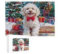 Puzzle 1000 Piezas, Perro navideño Puzzles para Adultos, Moderno DIY, Creativo Regalos, Juego de Habilidad Familia, Rompecabezas de Piso Juego de Rompecabezas y Juego Familiar 75 x 50 cm L-598