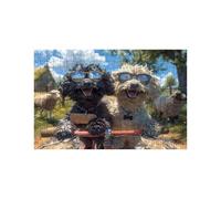 Puzzle 1000 Piezas, Perro Puzzle 1000 Piezas Madera 50 x 75cm con Caja de Papel de Colores y Bolsa de Malla Portátil, Rompecabezas Bicicleta para Primavera Decoracion Pared Regalo Mujer LZPT-00599