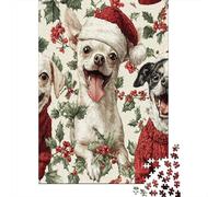 Puzzle 1000 Piezas Perros navideños Rompecabezas 70x50cm/1000pcs Regalos para Adultos Y Niños Cartón 100% Reciclado Descompresión