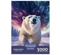 Puzzle 1000 Piezas Polar Bear, Desafío, Juguete Entretenimento Multicolor Northern Lights Regalo, Diversión Clásicos para Adultos Y Niños A Partir De 12 Años 70x50cm/1000pcs
