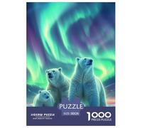 Puzzle 1000 Piezas Polar Bear Juego Educativo Entretenimento Multicolor Northern Lights Regalo, Diversión para Adultos Y Niños 38x26cm/1000pcs