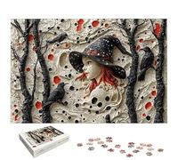 Puzzle 1000 Piezas, Puzzle Halloween con Caja Regalo, Cuervo Puzzles 1000 Piezas Adultos, Medidas: 75 x 50 cm, Rompecabezas Adultos de Madera, Rompecabezas Desafiante para Decoración Hogar, -5312
