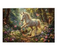 Puzzle 1000 Piezas, Puzzle Unicornio con Caja Regalo para Adultos, DIY 1000 Piezas Rompecabezas de Madera para Adultos, Rompecabezas Desafiante para Decoración del Hogar y Paredes, Regalo Mujer, E-59