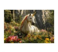 Puzzle 1000 Piezas, Puzzle Unicornio con Caja Regalo para Adultos, Rompecabezas de Madera, Rompecabezas Desafiante para Decoracion Navidad, Regalo Mujer, Cuadros Decoracion Salon Modernos, (Flor) K-81
