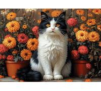 Puzzle 1000 Piezas, Puzzles Adultos, Puzzle Gato Colorido Puzzles de Madera, Flor Rompecabezas de Piso de Impresión de Alta Definición Multicolor, DIY Pasatiempo Creativo, Regalo, Diversión g-314