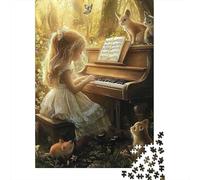 Puzzle 1000 Piezas Ragazza che Suona il pianoforte Rompecabezas 38x26cm/1000pcs Regalos para Adultos Y Niños DIY Juegos Únicos De Desafío