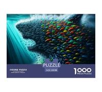 Puzzle 1000 Piezas Regalo Decorativo Composición Tiburones Cara Lobo Mar, Juego Educativo Reto Idea Hombres Mujeres Parejas Elegantes 52x38cm