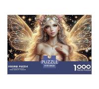Puzzle 1000 Piezas Reina de Las Hadas, Hada del Bosque con alas Doradas, detallado, para Todos
