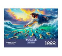 Puzzle 1000 Piezas Religión Jesús Caminando sobre Agua Juego Educativo Regalo Práctico Decoración Pared Casa Adultos 52x38cm