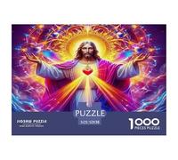 Puzzle 1000 Piezas Religión Jesús Regalo Adultos Sagrado Corazón Vivo Espiritual Juego Educativo Antiestrés Decoración Pared 52x38cm