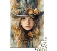 Puzzle 1000 Piezas Retrato de Chica Steampunk Rompecabezas 52x38cm/1000pcs Regalos para Adultos Y Niños DIY Creative Intelectual Desafío