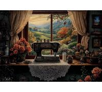 Puzzle 1000 Piezas Retro Rompecabezas Adultos Máquina Coser Puzzles Desafío Imposible 75x50cm Rompecabezas DIY Pintura para Adultos y Chico Mayores 14 Años Regalos Mujeres para Decoración Hogar C-165