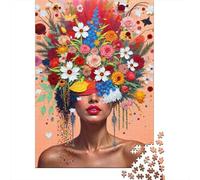 Puzzle 1000 Piezas Ritratto di Donna Floreale Rompecabezas 52x38cm/1000pcs Regalos para Adultos Y Niños Cartón 100% Reciclado Juegos Únicos De Desafío