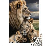 Puzzle 1000 Piezas Ritratto di famiglia del Leone Rompecabezas 38x26cm/1000pcs Regalos para Adultos Y Niños DIY Descompresión