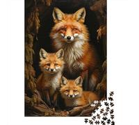 Puzzle 1000 Piezas Ritratto di famiglia Fox Rompecabezas 38x26cm/1000pcs Regalos para Adultos Y Niños DIY Creative Intelectual Desafío