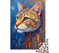 Puzzle 1000 Piezas Ritratto di Gatto futuristico Rompecabezas 70x50cm/1000pcs Regalos para Adultos Y Niños Cartón 100% Reciclado Juegos Únicos De Desafío