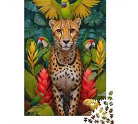 Puzzle 1000 Piezas Ritratto di Leopardo Della giungla Rompecabezas 52x38cm/1000pcs Regalos para Adultos Y Niños DIY Juegos Únicos De Desafío